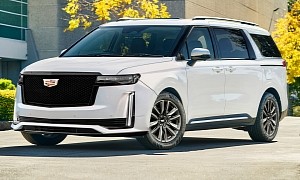 2025 Caddy Escalade Van Digitally Practices Looks That Only Kia’s Carnival Might Approve