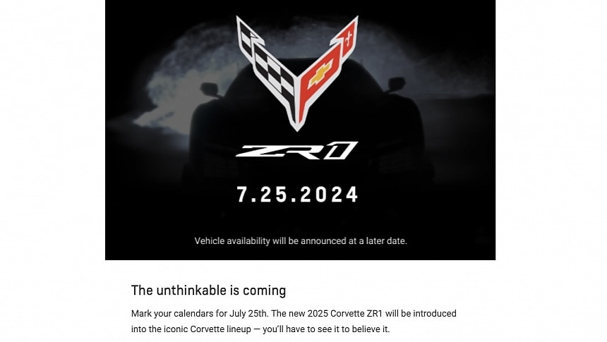 2025 Corvette ZR1 model year confirmation