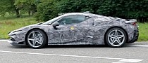 2025 Ferrari SF90 Replacement Spied as Chassis Mule With Enlarged Air Intakes