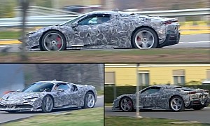 2025 Ferrari SF90 Replacement Spied With Larger Side Intakes