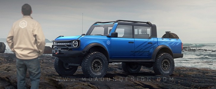 2025 Ford Bronco Pickup rendering by Mo Aoun