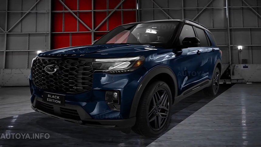2025 Ford Explorer Black Edition rendering by AutoYa