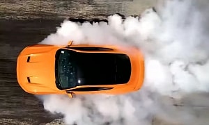 2025 Ford Mustang Hybrid Potentially Teased by an S550 Performing an AWD Burnout