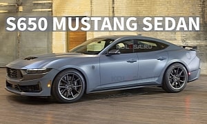 2025 Ford Mustang Sedan Is Digitally Ready To Tackle Chevy's Upcoming Four-Door Camaro