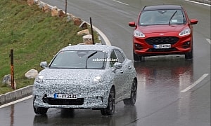 2025 Ford Puma Gen-E Spied Testing in the Wet in the Austrian Alps