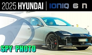 2025 Hyundai Ioniq 6 N Spied for the First Time Close to Its Natural Habitat