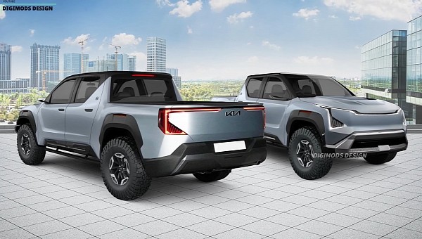 2025 Kia EV Pickup Truck rendering by Digimods DESIGN 