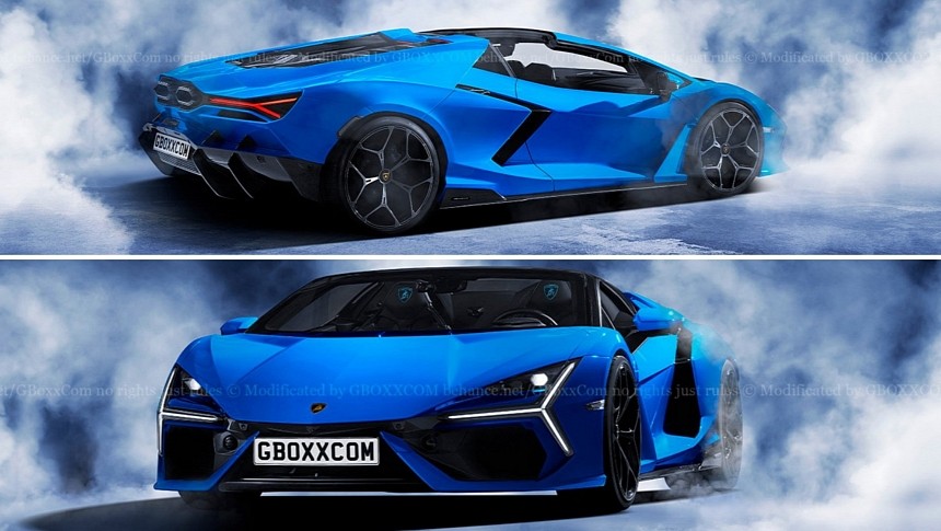 2025 Lamborghini Revuelto Roadster rendering by Aksyonov Nikita 