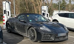 2025 Porsche Boxster EV Spotted Fast Charging in Germany, Looks Ravished