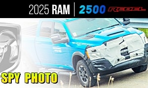 2025 Ram 2500 Rebel Spied Testing With Revised Lights, New Grille, Updated Bumper