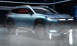 2025 Subaru Ascent 3-Row Mid-Size Crossover Shows Its New Face From the CGI Mist