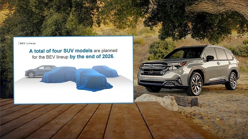 2025 Subaru Forester and Subaru's electrification strategy from May 2023