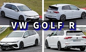 2025 VW Golf R Spied in Hatch and Wagon Flavors, Can You Spot the Changes?