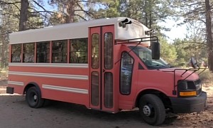 $20K School Bus Is a Motorhome Dream Designed by a Single Woman