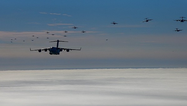 24 C-17 Globemasters flying at once from the same base is like nothing you've seen before