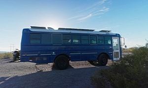 27-Foot School Bus Is a Couple's Dream Off-Grid Home With a Unique and Tasteful Interior