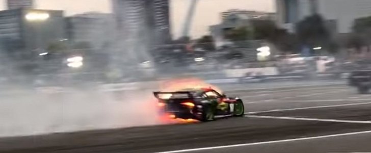 2JZ-Engined Toyota Supra Bursts Into Flames