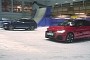 2WD Audi A1 With Winter Tires Races AWD SQ7 With Summer Tires on a Snowy Slope