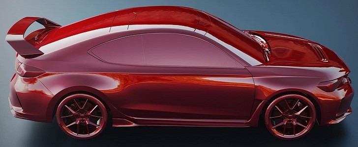 Honda Integra Type R three-door liftback coupe rendering by sugardesign_1