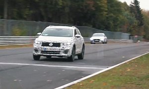 300 HP Volkswagen T-Roc R Testing Hard at the Nurburgring, Is Chased by BMWs