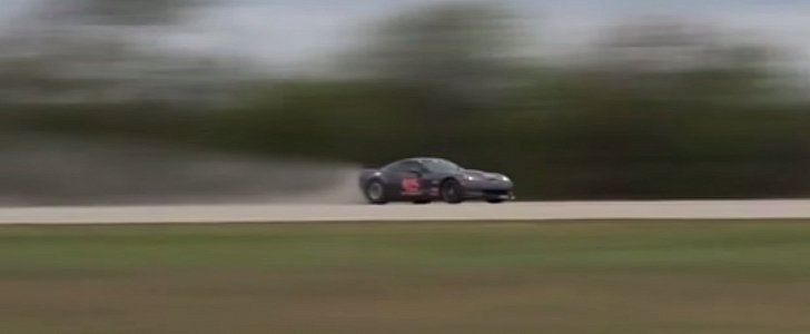 3,000 HP Corvette Gets Airborne During Half-Mile Attack