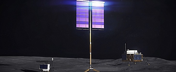 Vertical solar panels for Moon base