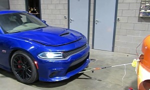 392 HEMI Charger Winched by a 12V Electric Motor in an Engineering Project Test
