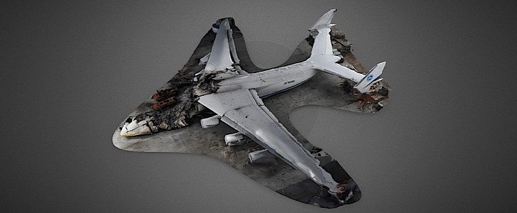 Photogrammetric 3D model of the destroyed Antonov An-225 Mriya