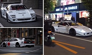 $3M Ferrari F40 Spotted Driving in Tokyo Wearing Liberty Walk Body Kit