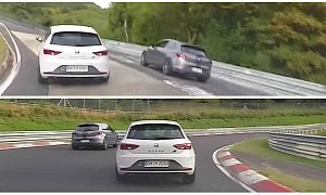 3x SEAT Leon Cupras Decide to Have fun at the Nurburgring, Overtake Everybody
