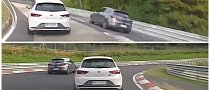 3x SEAT Leon Cupras Decide to Have fun at the Nurburgring, Overtake Everybody