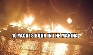 4 Yachts Burn and Sink in Raging Marina Fire that Spread to at Least 10 Vessels