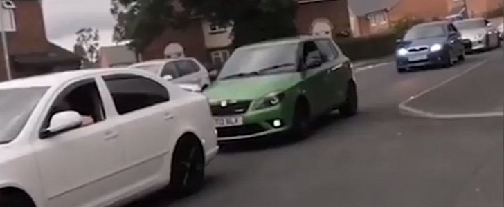 Parade of cars outside autistic boy in Yorkshire, as a surprise on his 4th birthday