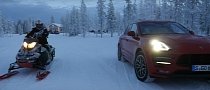 440 HP Porsche Macan Turbo Performance Fights Snowmobile in German Winter Review