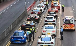 45 Supercars Pulled Over at the Same Time Make for an Arresting Visual