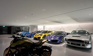 $45M Mansion With Supercar Garage Features $10M Bugatti Divo and Aston Martin V8 Series