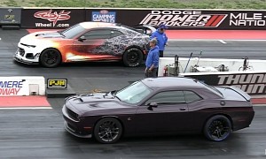 485-HP Dodge Challenger 392 Drags 650-HP Chevy Camaro ZL1, Are the Gaps Enormous?
