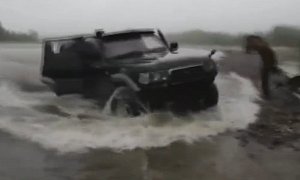 4x4 Emerges from a Lake During a Typical Russian Fishing Expedition <span>· Video</span>