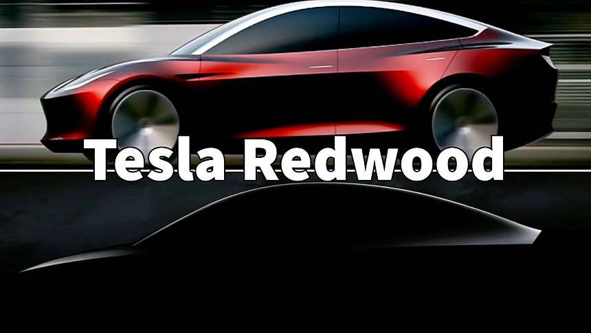 Tesla Redwood design sketch and render