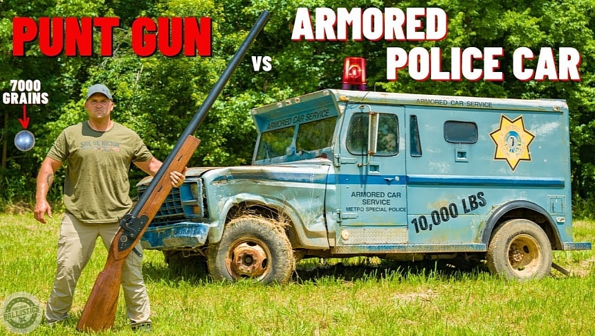 Punt gun mauls armored truck