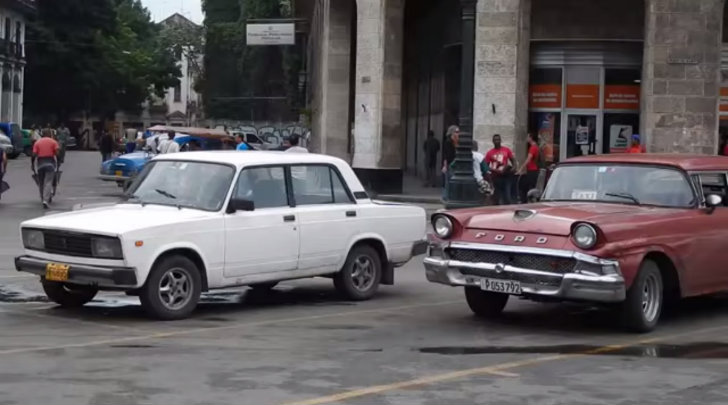 Old Lada and Ford in Cuba