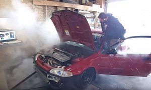 500 HP Honda Civic Goes All Rage Quit during Dyno Run, No Fan Was Used