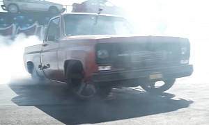 500-HP Sleeper Chevrolet C10 Truck Goes Party-Mode on Hoonigan Burn Yard, Pops a Belt