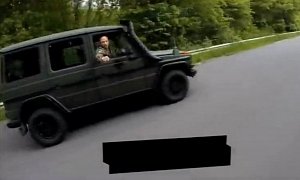 50cc Scooter Rider Chased by Army G-Wagen through German Countryside