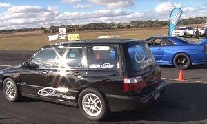 520 HP Nitrous Subaru Forester (The Toaster) Goes Drag Racing in Australia