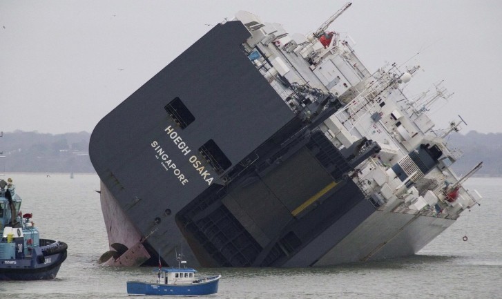 The Hoegh Osaka is currently bend over