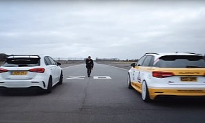 530-HP Audi RS3 Drag Races 500-HP A45 S AMG Despite Heavy Gearbox Opposition