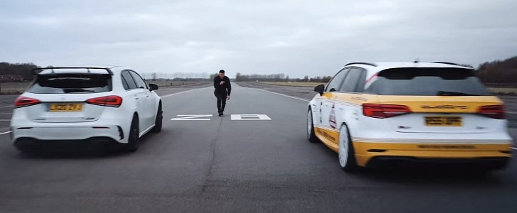 Audi RS3 Sportback vs. Mercedes-AMG A45 S drag race