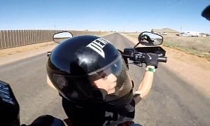 Year-Old Rides a Harley in the Desert