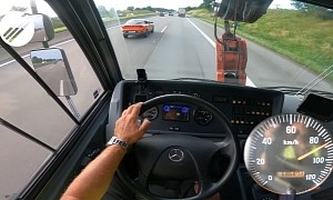 60-Ton Mobile Crane Goes (Almost) Flat Out on Autobahn for Monster Top Speed POV